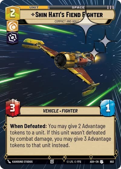 Shin Hati's Fiend Fighter - Compact and Agile (Hyperspace Foil) 693 Ashes of the Empire Star Wars card