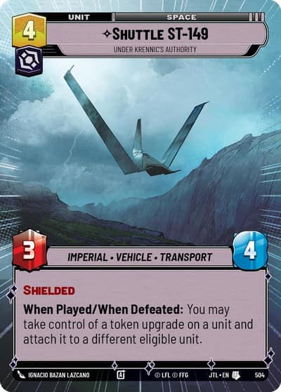 Shuttle ST-149 - Under Krennic's Authority (Hyperspace) 504 Jump to Lightspeed Star Wars card