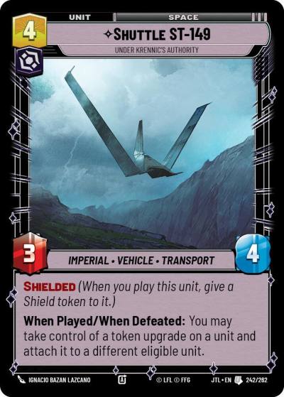 Shuttle ST-149 - Under Krennic's Authority 242/262 Jump to Lightspeed Star Wars card