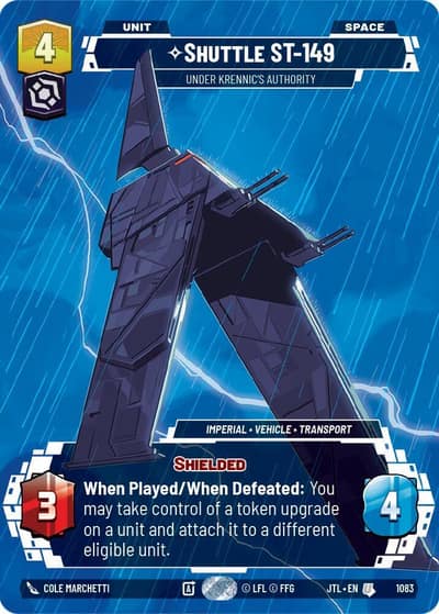 Shuttle ST-149 - Under Krennic's Authority (Prestige Foil) 1083 Jump to Lightspeed Star Wars card