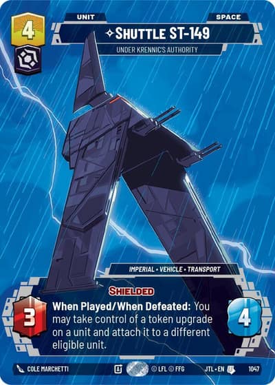 Shuttle ST-149 - Under Krennic's Authority (Prestige) 1047 Jump to Lightspeed Star Wars card