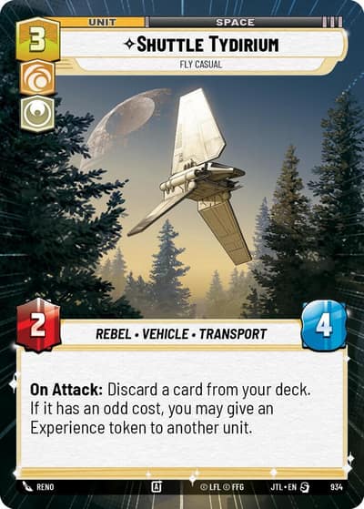Shuttle Tydirium - Fly Casual (Hyperspace Foil) 934 Jump to Lightspeed Star Wars card