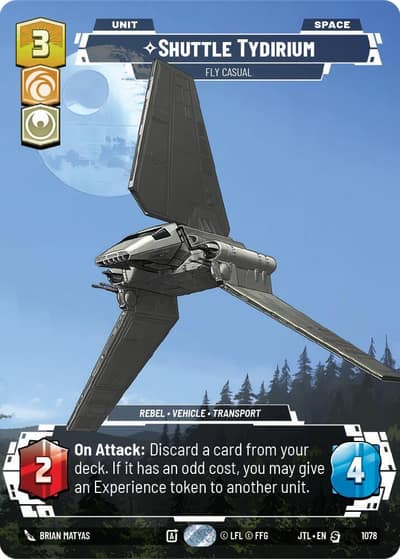 Shuttle Tydirium - Fly Casual (Prestige Foil) 1078 Jump to Lightspeed Star Wars card