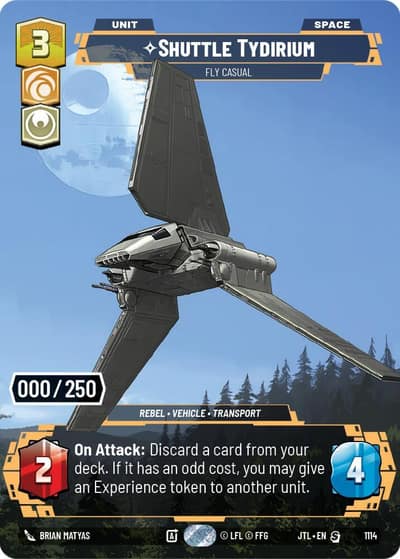 Shuttle Tydirium - Fly Casual (Serialized) 1114 Jump to Lightspeed Star Wars card