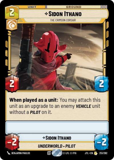Sidon Ithano - The Crimson Corsair 213/262 Jump to Lightspeed Star Wars card