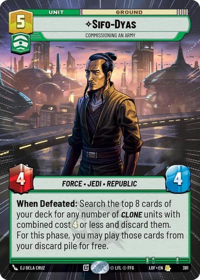 Sifo-Dyas - Commissioning An Army (Hyperspace) 381 Legends of the Force Star Wars card