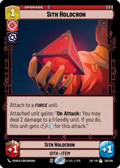 Sith Holocron 138/264 Legends of the Force Star Wars card