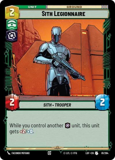 Sith Legionnaire 081/264 Legends of the Force Star Wars card