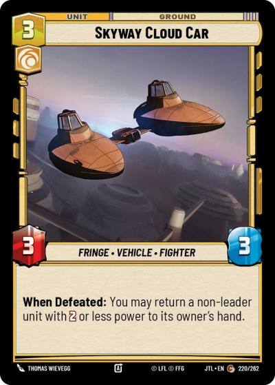Skyway Cloud Car 220/262 Jump to Lightspeed Star Wars card