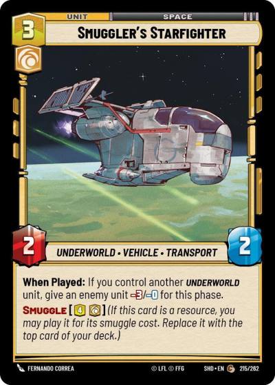 Smuggler's Starfighter 215/262 Shadows of the Galaxy Star Wars card