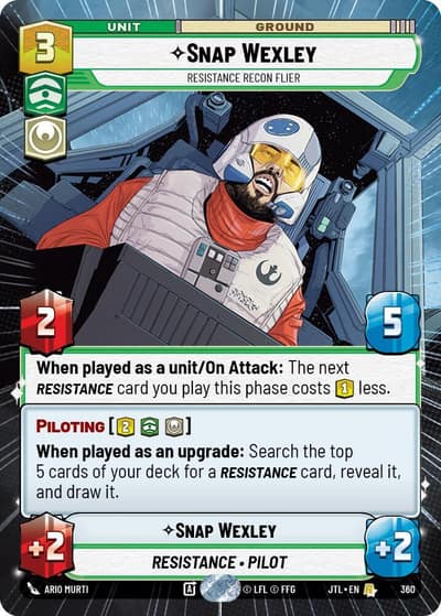 Snap Wexley - Resistance Recon Flier (Hyperspace) 360 Jump to Lightspeed Star Wars card