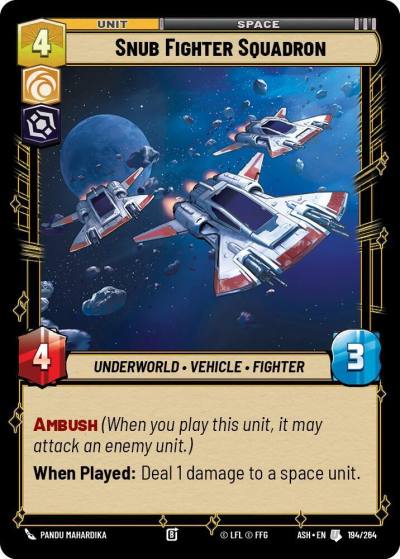 Snub Fighter Squadron 194/264 Ashes of the Empire Star Wars card
