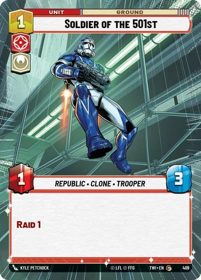 Soldier of the 501st (Hyperspace) 409 Twilight of the Republic Star Wars card