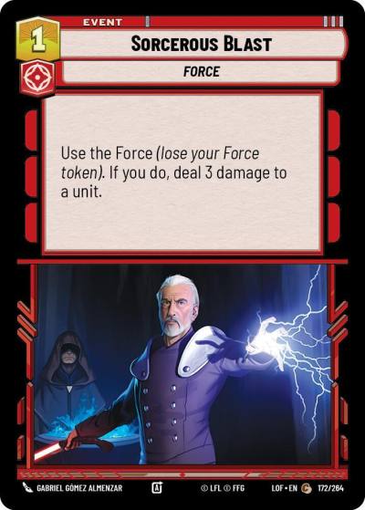 Sorcerous Blast 172/264 Legends of the Force Star Wars card