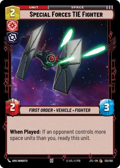 Special Forces TIE Fighter 135/262 Jump to Lightspeed Star Wars card
