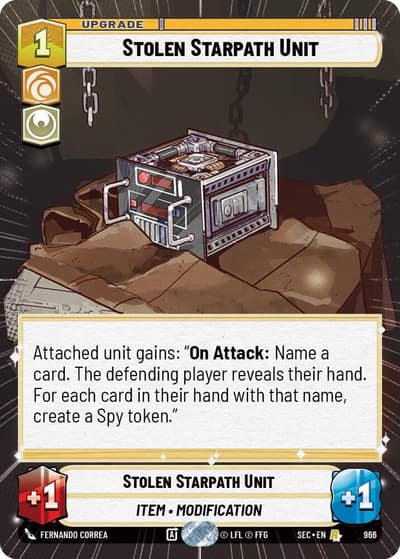Stolen Starpath Unit (Hyperspace Foil) 966 Secrets of Power Star Wars card
