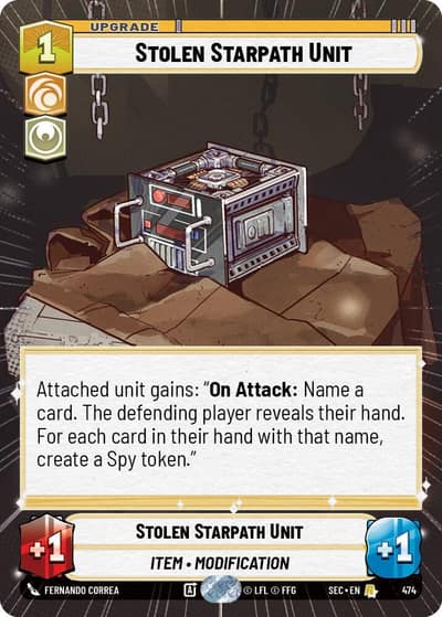 Stolen Starpath Unit (Hyperspace) 474 Secrets of Power Star Wars card