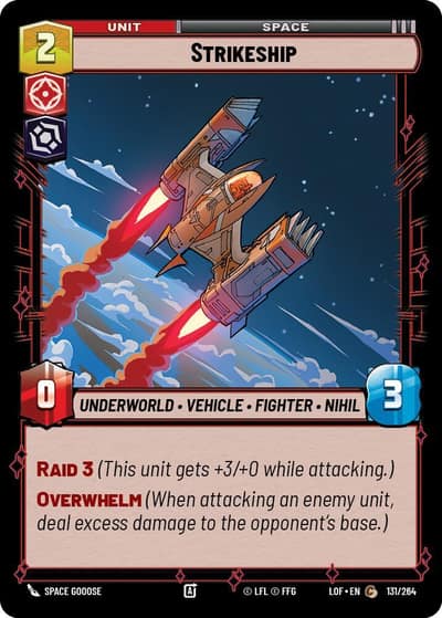 Strikeship 131/264 Legends of the Force Star Wars card