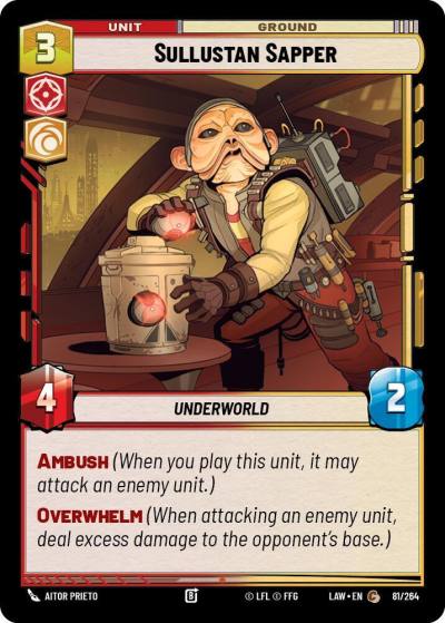 Sullustan Sapper 81/264 A Lawless Time Star Wars card