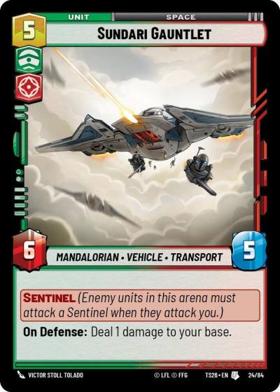 Sundari Gauntlet 24/84 Twin Suns Star Wars card
