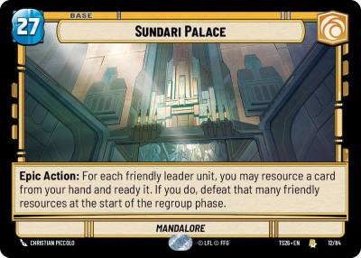 Sundari Palace 12/84 Twin Suns Star Wars card