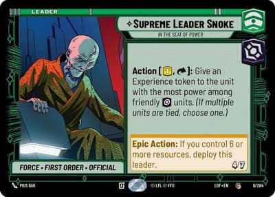 Supreme Leader Snoke - In the Seat of Power 006/264 Legends of the Force Star Wars card