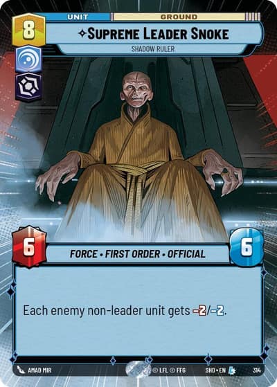 Supreme Leader Snoke - Shadow Ruler (Hyperspace) 314 Shadows of the Galaxy Star Wars card