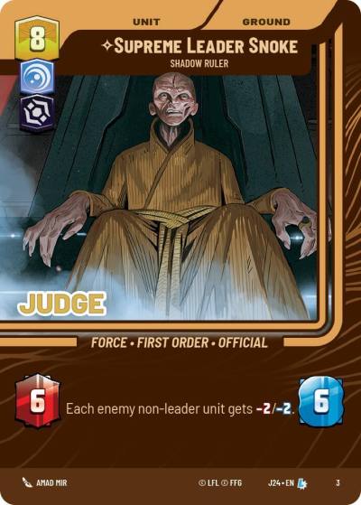 Supreme Leader Snoke - Shadow Ruler 3 Judge Promos Star Wars card