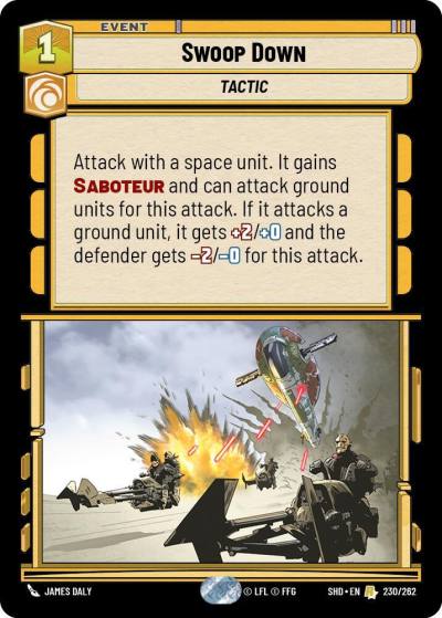 Swoop Down 230/262 Shadows of the Galaxy Star Wars card