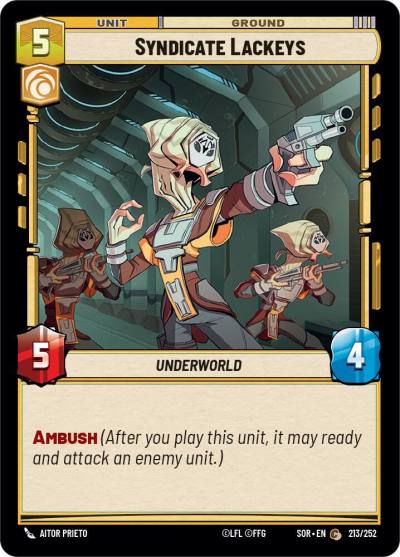 Syndicate Lackeys 213/252 Spark of Rebellion Star Wars card