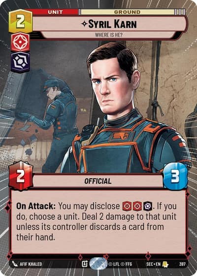 Syril Karn - Where Is He? (Hyperspace) 397 Secrets of Power Star Wars card