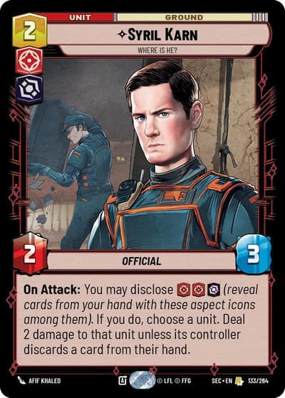 Syril Karn - Where Is He? 133/264 Secrets of Power Star Wars card