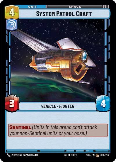 System Patrol Craft 066/252 Spark of Rebellion Star Wars card