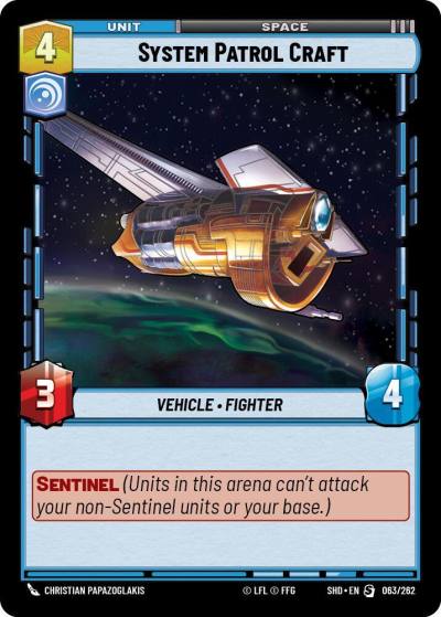System Patrol Craft 063/262 Shadows of the Galaxy Star Wars card
