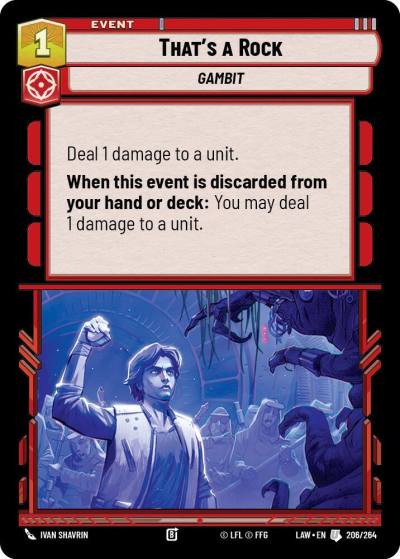 That's a Rock 206/264 A Lawless Time Star Wars card