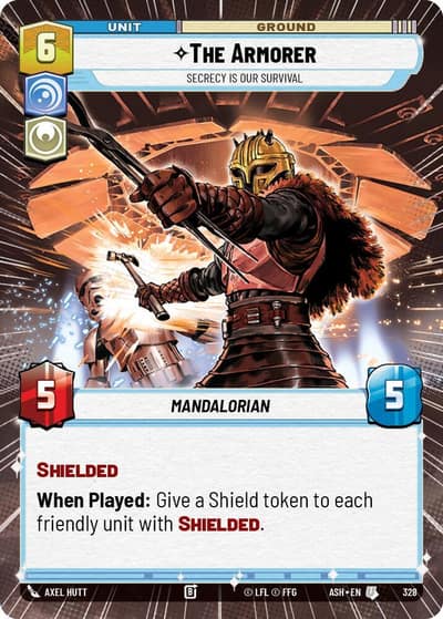 The Armorer - Secrecy is Our Survival (Hyperspace) 328 Ashes of the Empire Star Wars card