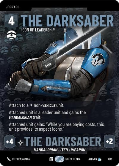 The Darksaber - Icon of Leadership (Prestige) 803 Ashes of the Empire Star Wars card