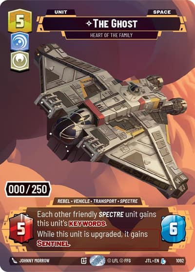 The Ghost - Heart of the Family (Serialized) 1092 Jump to Lightspeed Star Wars card
