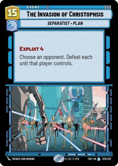The Invasion of Christophsis 078/257 Twilight of the Republic Star Wars card