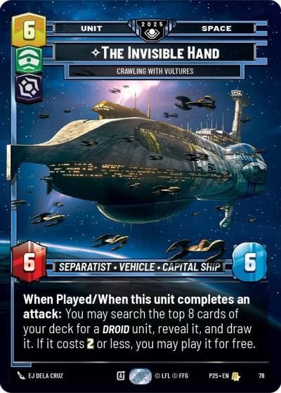 The Invisible Hand - Crawling With Vultures 78 Organized Play Promos Star Wars card