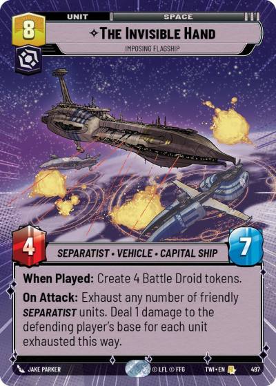The Invisible Hand - Imposing Flagship (Hyperspace) 497 Twilight of the Republic Star Wars card