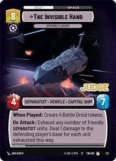 The Invisible Hand - Imposing Flagship 45659 Judge Promos Star Wars card