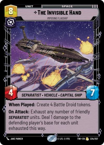 The Invisible Hand - Imposing Flagship 234/257 Twilight of the Republic Star Wars card