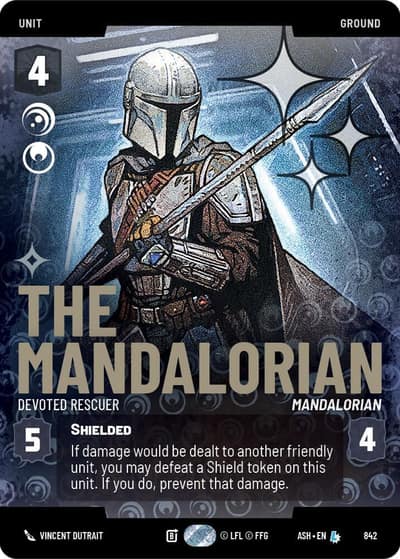 The Mandalorian - Devoted Rescuer (Prestige Foil) 842 Ashes of the Empire Star Wars card