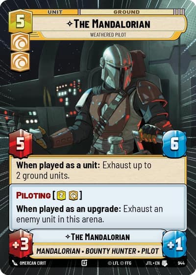 The Mandalorian - Weathered Pilot (Hyperspace Foil) 944 Jump to Lightspeed Star Wars card