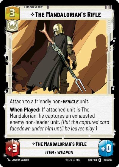 The Mandalorian's Rifle 251/262 Shadows of the Galaxy Star Wars card