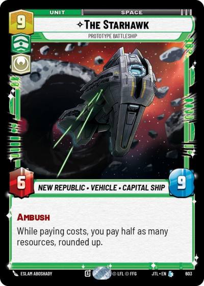 The Starhawk - Prototype Battleship (Foil) 603 Jump to Lightspeed Star Wars card