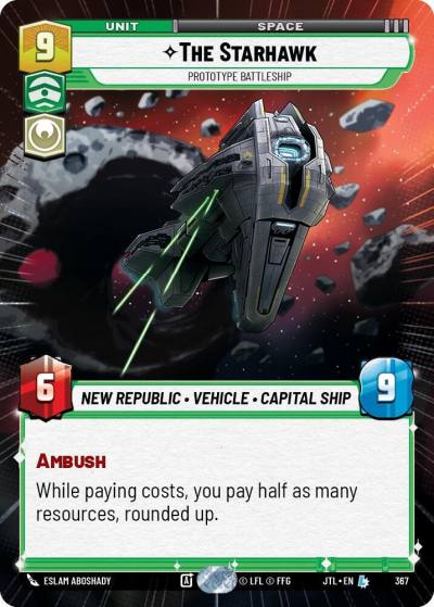 The Starhawk - Prototype Battleship (Hyperspace) 367 Jump to Lightspeed Star Wars card