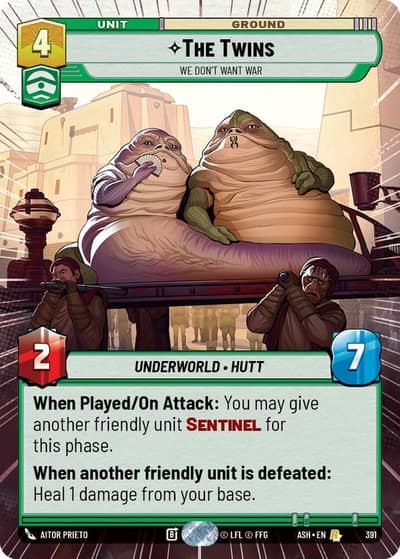 The Twins - We Don't Want War (Hyperspace) 391 Ashes of the Empire Star Wars card