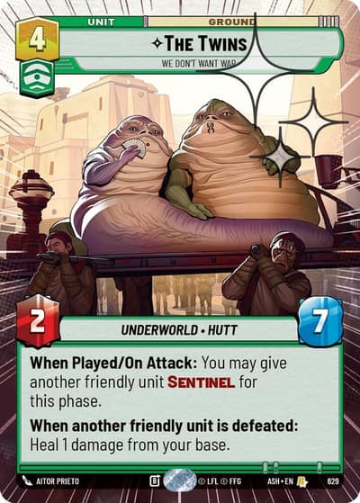 The Twins - We Don't Want War (Hyperspace Foil) 629 Ashes of the Empire Star Wars card
